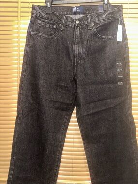 GAP Men's Washed Black Relaxed Fit Jeans